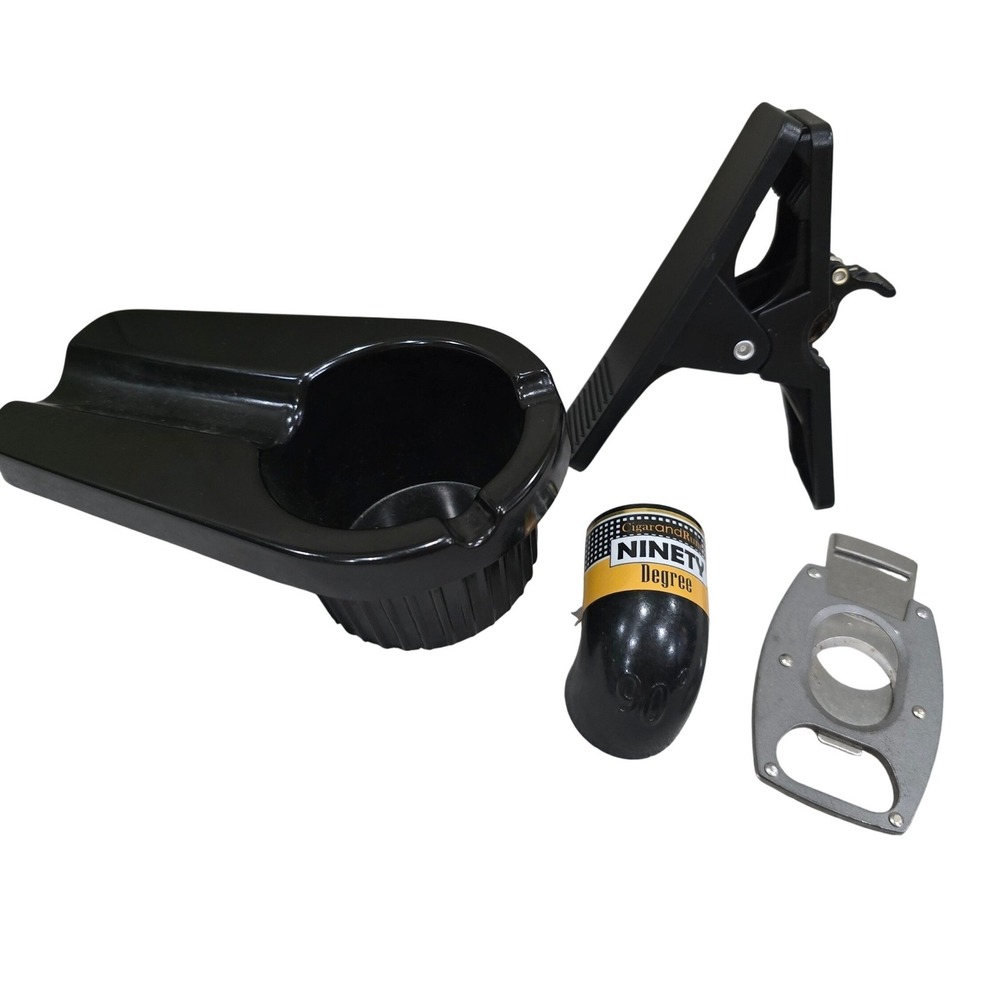 Golf Cart Cigar Accessories 4 Pc Ashtray Cutter Clip Magnetic Holders